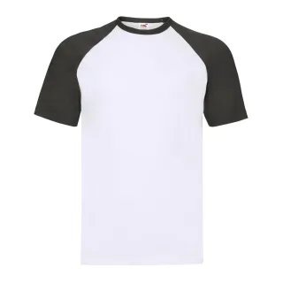 Fruit of the Loom - T-Shirt für Herren/Damen Unisex - Baseball (Weiß/Schwarz)