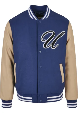 URBAN CLASSICS Allwetterjacke "Urban Classics Herren Big U College Jacket" 1 Stk. tlg. ohne Kapuze