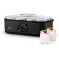 TZS FIRST AUSTRIA Joghurtbereiter mit 8 Glasbehältern à 180 ml, LED-Display, 20–55 °C, 48h-Timer, Temperatur bis 55 °C, Abschaltautomatik, LED-Display