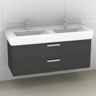 Artiqua 413 Waschtischunterschrank für Renova Plan 122130 Anthrazit Hochglanz, 413-WU2L-K12-7015-51 413-WU2L-K12-7015-51