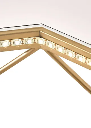 bonprix Couchtisch mit LED, gold, Gr.45x80 cm, Wow, was für ein Highlight, bietet Ablagefläche und spendet Licht.