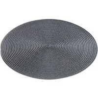 Macosa Home Platzset Platzset 4 Stk. Anthrazit rund Kunststoff Platzmatten abwischbar, (4-St), Tischset Tisch-Untersetzer Teller-Unterlage Platzdeckchen Tischmatte