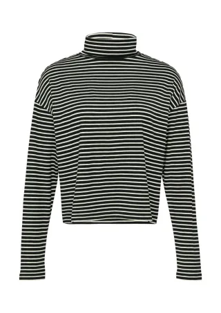 s.Oliver Red Label - Gestreiftes Langarmshirt im Relaxed Fit schwarz - Gr. - 36
