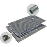 OSL Insektenschutz Lichtschachtabdeckung aus Edelstahlgewebe Kellerschachtabdeckung Fliegengitter 0,60 x 1,50 m, (1er Set), indiv. zuschneidbar - einfache Montage - begehbar - Edelstahlgewebe