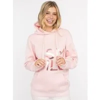 Zwillingsherz Hoodie "Alissa Shiny" glänzender Print, Daumenloch, Kordel, gesticktes Herz am Ärmel