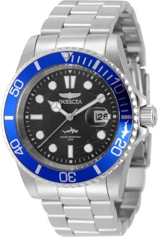 Invicta Pro Diver 50828 Herrenuhr - Quarzwerk - Edelstahl mit schwarzem Zifferblatt - 42 mm