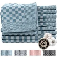 Zestri Geschirrtuch Zwirn-10er Set Grubenhandtücher 50x70 cm 100% Baumwolle Grubentücher, (10 Stück), kariert, saugstark mit Aufhänger, Geschirrhandtuch Küchenhandtücher