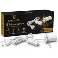 Landster Lampenfassung E14 Ersatzkabel für Salzlampe mit Schalter 1,8 M, Passend für LED oder Glühbirne