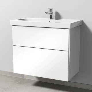 Sanipa 3way Waschtischunterbau zu Geberit iCon Light Waschtisch mit 2 Auszügen, Weiß-Glanz BS57278