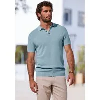 John Devin Poloshirt - sommerliches Strickshirt mit Polokragen mit Polokragen und kleiner Knopfleiste