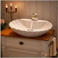 NEG Aufsatzwaschbecken Uno38A Muschelwaschbecken, Muschelform Vintage Waschschale Barock-Design