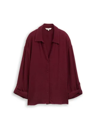 Tom Tailor - blouse casual solid Preppy Plum - Gr. - 36