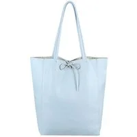 ITALYSHOP24 Schultertasche Made in Italy Damen Premium Leder SHOPPER Tasche HOBO Umhängetasche, Echtleder Business Bag leicht groß klassisch sicher geräumig Beutel