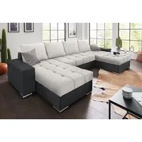 COLLECTION AB Wohnlandschaft Josy XL U-Form, Breite: 313 cm, Liegefl. 137x266 cm, Bettfunktion, Bettkasten & 2 Zierkissen, Federkern