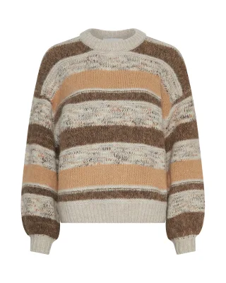 msch copenhagen - MSCHConstance Pullover STP Oatmeal Sla Blk - Gr. - L