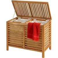 relaxdays Wäschesortierer Wäschesammler 150 l mit 2 Fächern