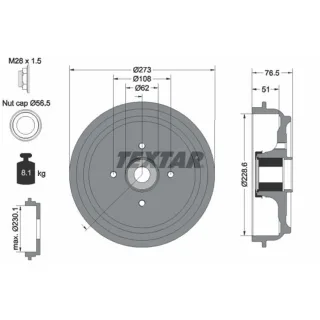 TEXTAR Bremstrommel Citroen DS Peugeot 94037900