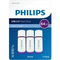 Philips FM64FD70E/00 USB-Stick (USB 2.0, Lesegeschwindigkeit 80,00 MB/s, Snow Edition Magic Purple®, 64 GB, USB 2.0, 3er Pack)