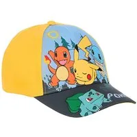 POKÉMON Baseball Cap Pokemon Pikachu Glumanda Kinder Basecap Baseball Kappe Mütze Gr. 52 bis 54