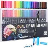 SinLaw Aquarellstifte 24 Farben Acrylstifte,Marker auf Alkoholbasis Doppelspitze Kunstmarker, (1-tlg), Schnell trocknend, undurchsichtig,Malerei Acrylstifte,Acrylmalstifte