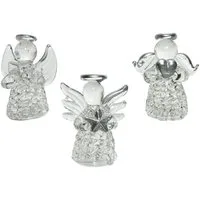 Kaemingk Christbaumschmuck, Christbaumschmuck Glas Engel 4cm klar transparent, 1 Stück sortiert