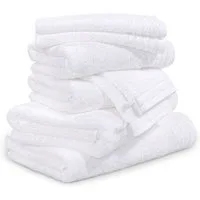 Möve Handtuch Set New Classic, Walkfrottier (8-St), Waschhandschuhen, Gäste-, Hand- und Duschtüchern, 100% Baumwolle