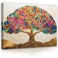 Wallarena Leinwandbild Baum Abstrakt - Beige - Modern - Schlafzimmer, Baum, 40x30x2cm
