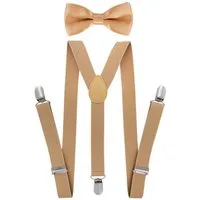 axy Hosenträger Kinder Jungen Hosenträger und Fliege set für Kinder 7-12 Jahren (2-St., 2er Set) Hosenträger mit farblich passender Fliege, verstellbar und elastisch
