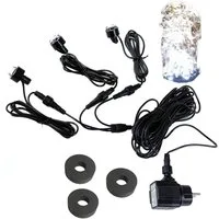 Arnusa Gartenbrunnen 3er Set mit 10m Kabel und Netzteil Quellsteinbeleuchtung Beleuchtung, Brunnenbeleuchtung LED Ring Ersatzbeleuchtung