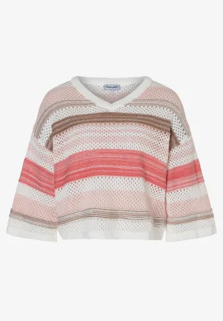 MORE & MORE - Pullover mit Streifen rosa - Gr. - 42