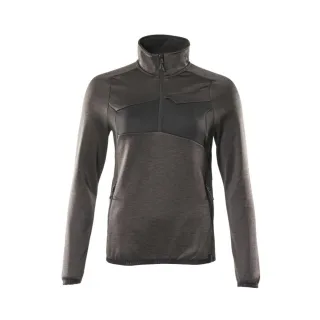 MASCOT Damen Fleecepullover mit kurzem Reißverschluss ACCELERATE Dunkelanthrazit / Schwarz XXL - 18053-316-1809-2XL