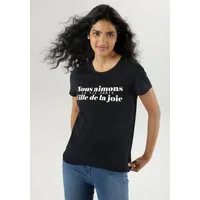 Aniston SELECTED T-Shirt in zeitlosem Schwarz-Weiß