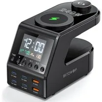 BLiTZWOLF BW-FW10 Ladestation (Induktions-Ladegerät, kabelloser Ladegerät, 240W Schnellladegerät mit Wireless Charging & Dual-Alarm)