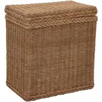 Krines Home Wäschekorb Rattan Wäschebox mit Deckel Wäschetruhe Wäschekorb Wäschesammler, mit Inlett Korb zur Aufbewahrung
