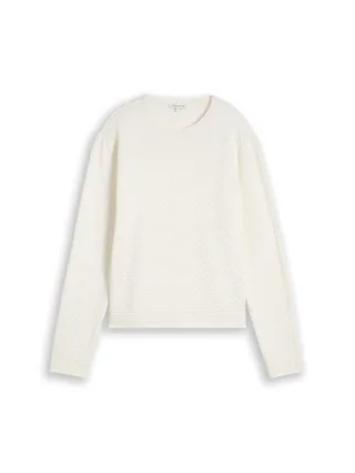 Tom Tailor - Strickpullover mit Struktur Whisper White - Gr. - XL