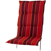 Sun Garden Hochlehnerauflage Hochlehner Naxos 20208-3 terracotta-rot gestreift118x49x6 cm SG, (1 St), Halteband verstellbar mit Bindebändern