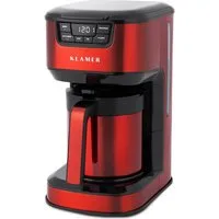 KLAMER Filterkaffeemaschine mit Thermoskanne 1,25 L, 1000 W, 10 Tassen, programmierbar mit Startzeitvorwahl & Tropf-Stopp – Kaffeebereiter für Zuhause und Büro