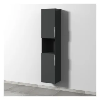 Sanipa 3way Hochschrank mit 2 Türen und 1 offenem Fach, Anthrazit-Matt UM11422
