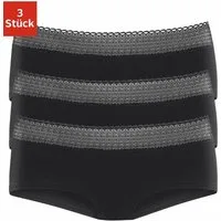 s.Oliver Panty (3er-Pack) aus elastischer Baumwoll-Qualität mit grafischer Spitze