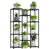 Bamworld Blumenständer Pflanzenständer Hoher Pflanzenstufen Pflanzenregal (1 St), Mehrstufiges Blumenregal für Außen (Terrasse/Balkon/Garten)