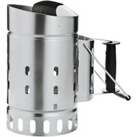 RÖSLE Anzündkamin 25039 (1-tlg), Grillkohleanzünder aus Edelstahl, Funkenschutz