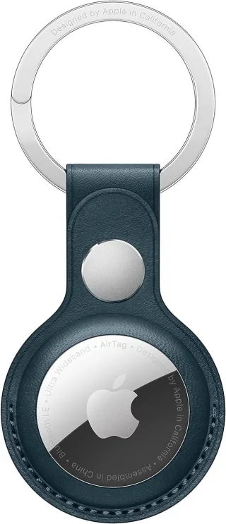 Apple AirTag Leder Schlüsselanhänger - Baltischblau