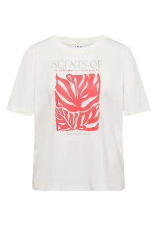 Cecil - T-Shirt mit Grafikprint weiß - Gr. - M