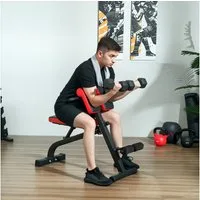 SPORTNOW Hantelbank verstellbar, klappbares Design, (für Bizeps-Curls, Langhantel, 1-tlg., Fitnessbank), bis 120 kg, 103 x 65 x 67-98 cm, Schwarz