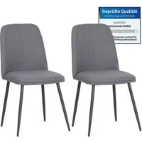 Albatros International Esszimmerstuhl Esszimmer Stühle 4 er Set BONO, Stuhl Stühle Esszimmerstühle, Küche (2er Set, Grau, Stoff Bezug), Küchenstuhl Küchenstühle Essstühle für den Esstisch Ess Stühle