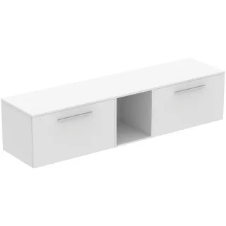 Ideal Standard Möbel-Set 200cm i.life B 2 Auszüge 1 mi.off.Fach Gr.Chrom Weiß matt, T5850DU T5850DU