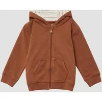 s.Oliver Sweatjacke Sweatshirt Jacke Sweatshirt-Jacke mit Kapuze und Ellenbogenpatches