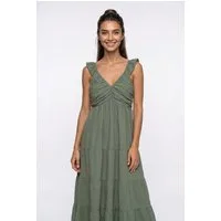 Vero Moda Maxikleid VMDICTHE SL FRILL ANKLE DRESS WVN GA Baumwolle, regular fit