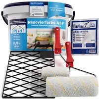 plid Wandfarbe Renovierfarbe ASF Weiß, 2,5l für ca. 15m² alle Wände, Schimmelschutzfarbe Hohe Deckkraft