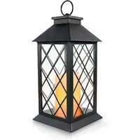 EAXUS LED Laterne Sturmlaterne mit warmweißer LED-Kerze, realistischer Flackereffekt, LED fest integriert, Warmweiß, Gartenleuchte